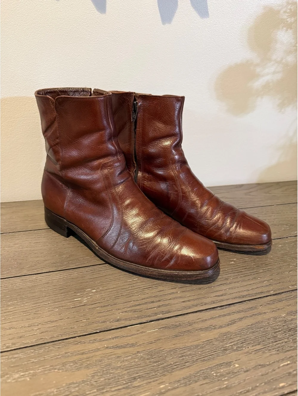 Florsheim Brown Leather Ankle Boots Size 10B